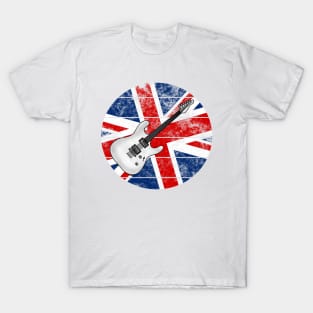 Electric Guitar UK Flag Britain Guitarist British Musician T-Shirt